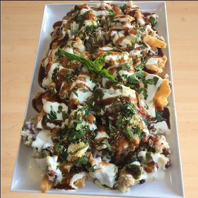 This image shows paapri chaat done by Falak Indian Cuisine Toongabbie