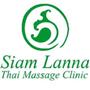 This Image shows Saim Lanna Thai Massage shop promotional text - Relax with Siam Lanna Thai Massage clinic - with opening hours  and telephone number