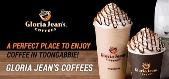 This image shows Gloria jeans Toongabbie coffee with its logo at 