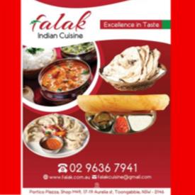 This image is the logo of falak indian restaurant & Cuisine